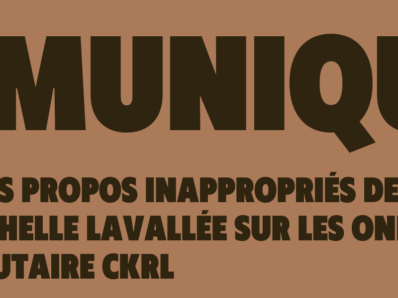 COMMUNIQUÉ: Des propos racistes ne peuvent pas rester sans&nbsp;réponse!